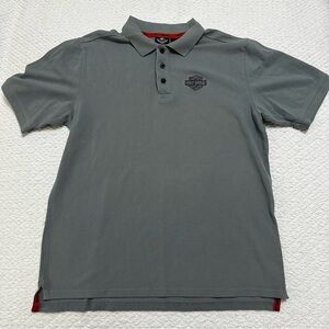 Harley Davidson Polo Shirt Bar and Shield Logo On Breast Mens Size Large